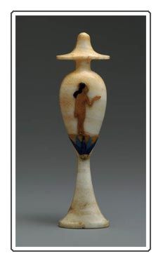 Miniature hes vase with a princess on a lotus
