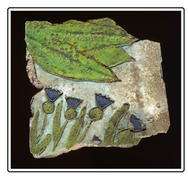 Tile fragment with cornflowers